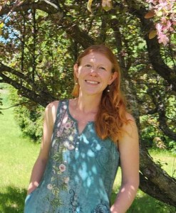 Sarah David under a tree